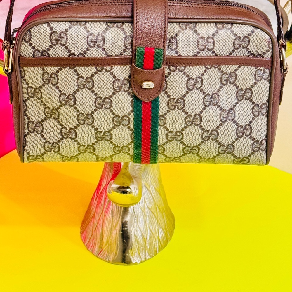 Gucci Monogram Sherry Line Shoulder Bag long strap